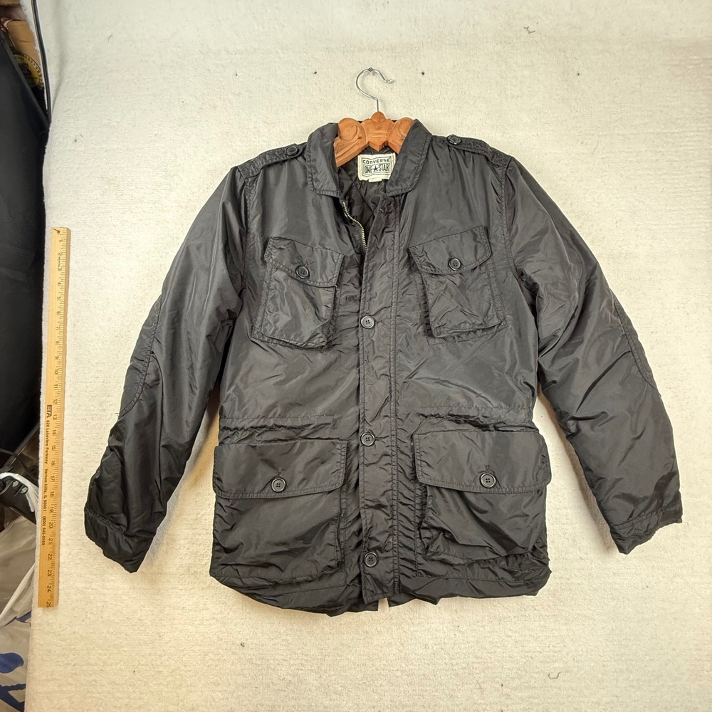 Converse One Star Mens Black Field Jacket Utility Coat Small tactical street